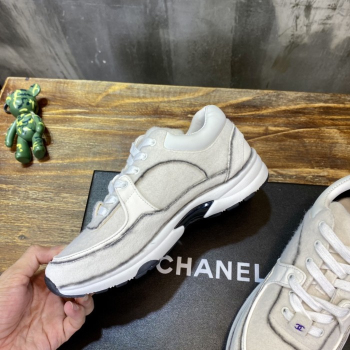 Chanel Fabric & Suede Calfskin Low Top Sneaker 42