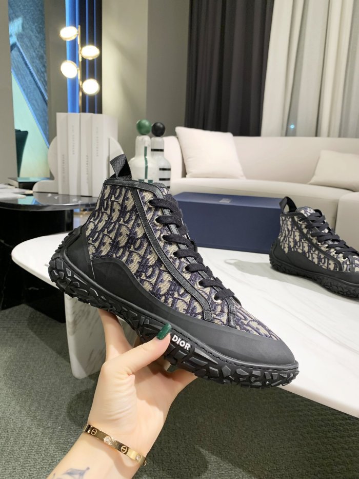 Dior B28 High-Top Oblique Jacquard and Rubber Sneaker 2