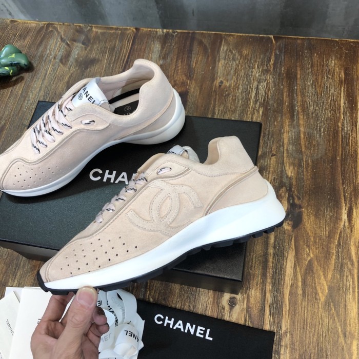 Chanel Fabric & Suede Calfskin Low Top Sneaker 27