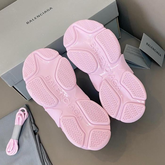 Balenciaga All Over Logo Triple S Pink White