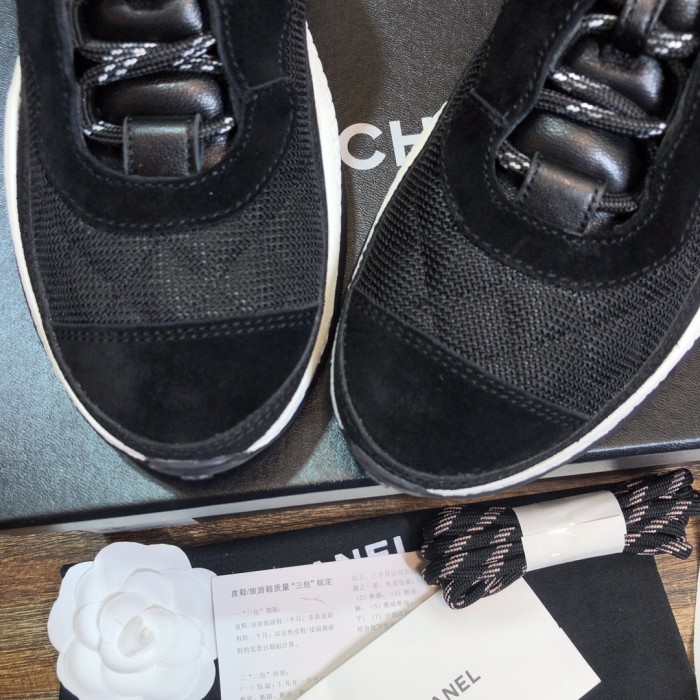 Chanel Fabric & Suede Calfskin Low Top Sneaker 21
