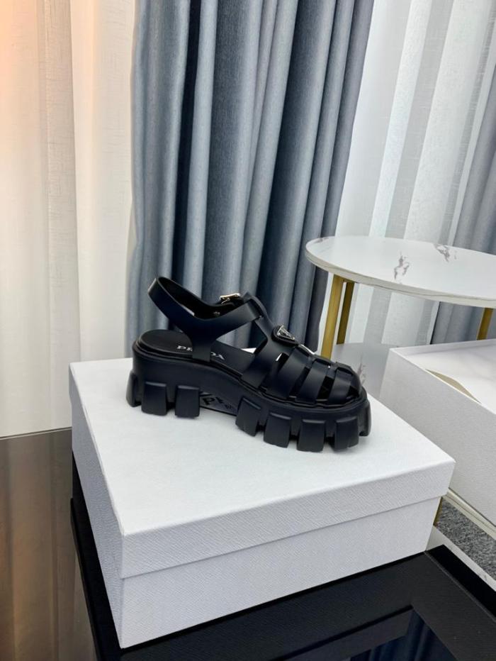 Prada Monolith Foam Rubber 55mm Sandals Black
