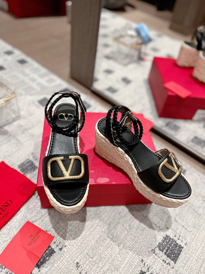 Valentino Garavani Rockstud Double Wedge Espadrilles WOMEN 13