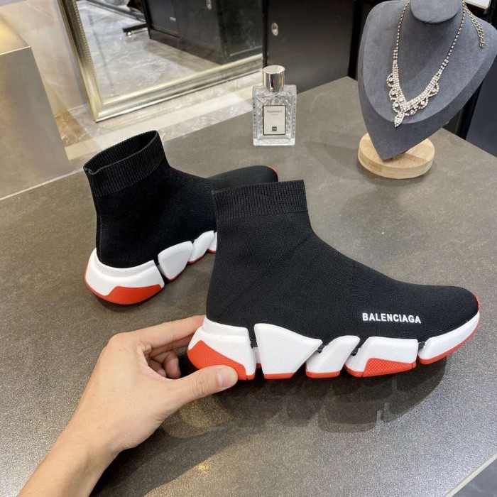 Balenciaga Speed 2.0 Bicolor Transparent Red Sole (W)