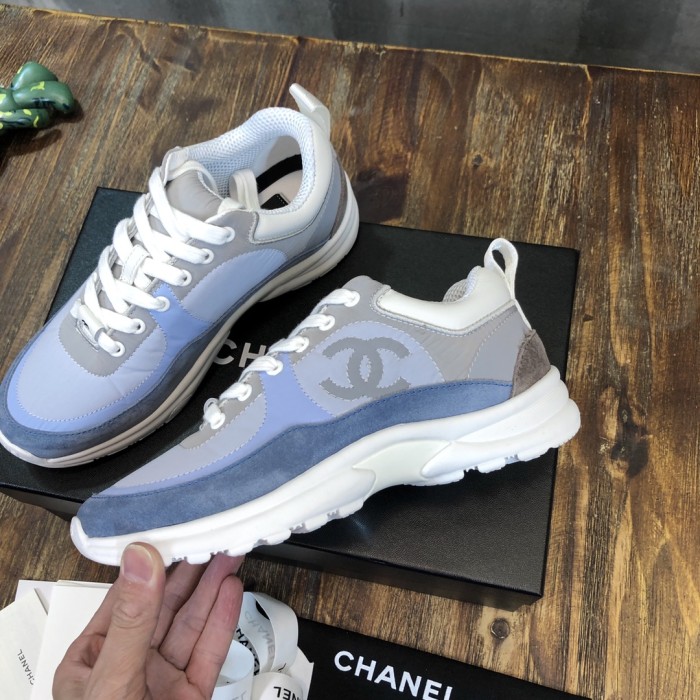 Chanel Fabric & Suede Calfskin Low Top Sneaker 30