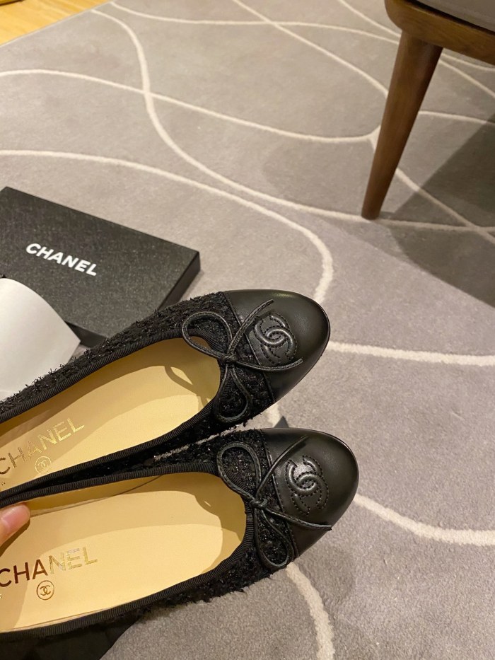 Chanel Ballerinas Fabric & Grosgrain 32