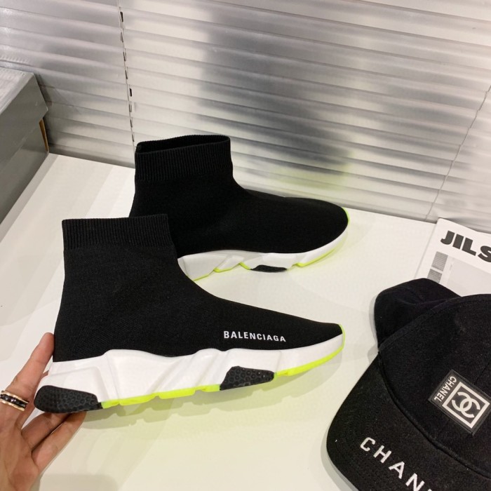 Balenciaga Speed Trainer Black White Neon 2019