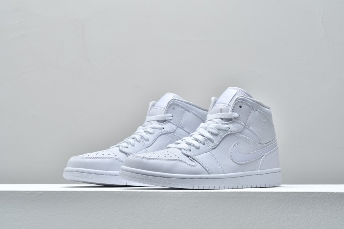 Jordan 1 Mid Triple White