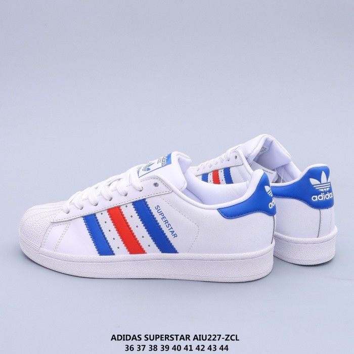 adidas Superstar White Red Blue