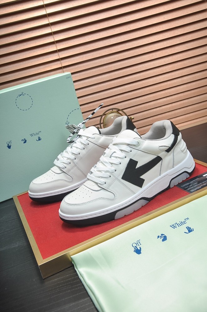 OFF-WHITE Out Of Office OOO 30 MM Low Tops Black White Blue
