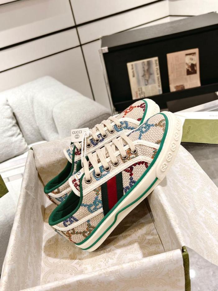 Gucci Tennis 1977 GG Logo White Multi