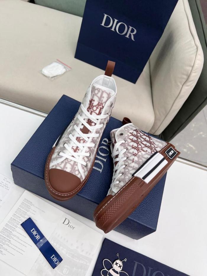 Dior B23 High Top Coffee White Dior Oblique