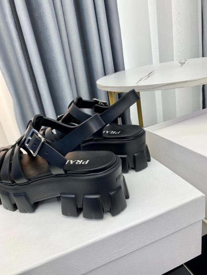 Prada Monolith Foam Rubber 55mm Sandals Black