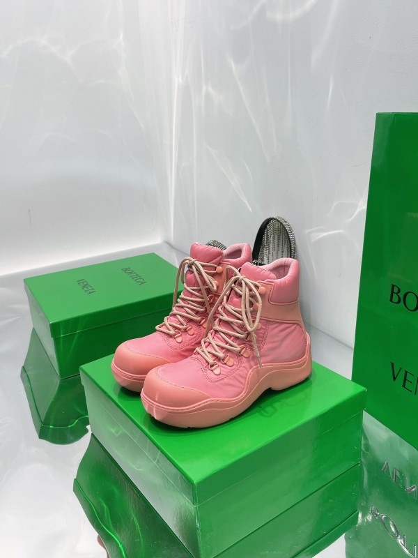 Bottega Veneta Puddle Bomber Lace-up Rubber And Shell Boots 4