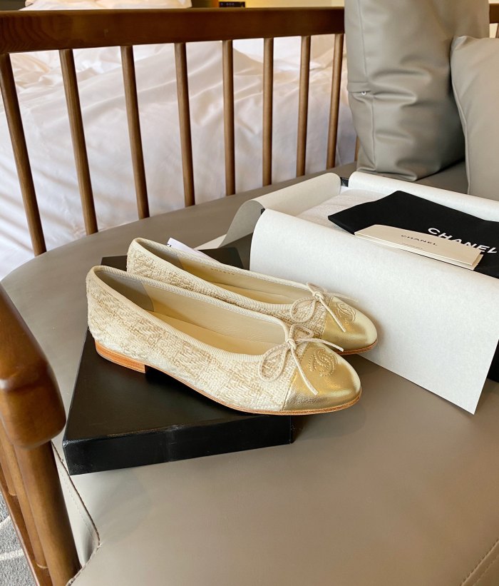 Chanel Ballerinas Fabric & Grosgrain 25