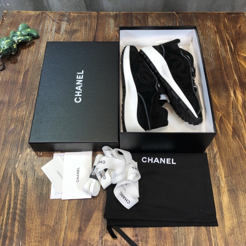 Chanel Fabric & Suede Calfskin Low Top Sneaker 26