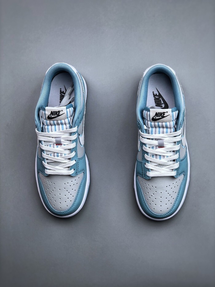 Nike Dunk Low Retro Fleece Swoosh Worn Blue