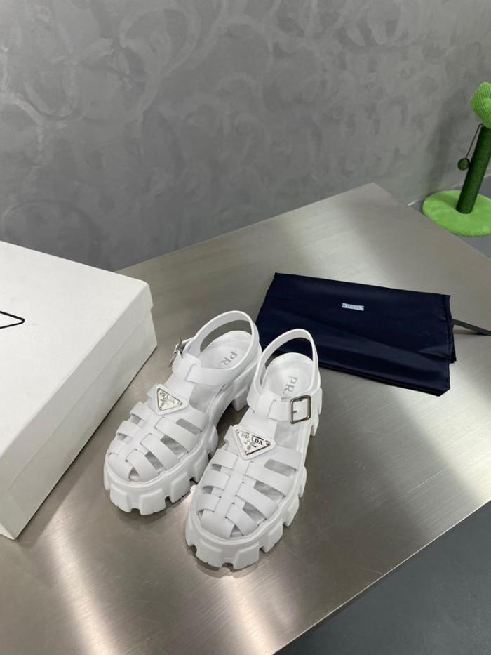 Prada Monolith Foam Rubber 55mm Sandals White