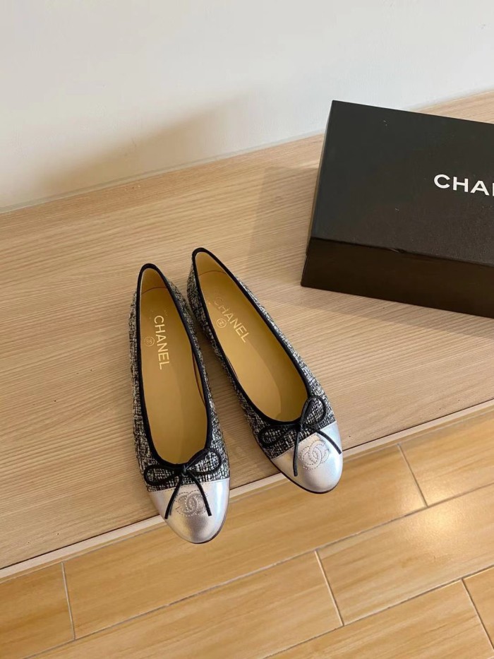 Chanel Ballerinas Fabric & Grosgrain 26