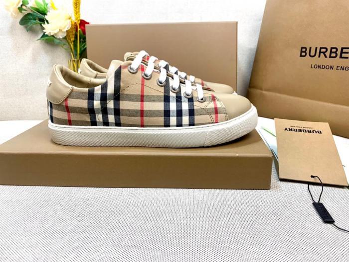 Burberry Bio-based Sole Vintage Check and Leather Sneakers Archive Beige (W)