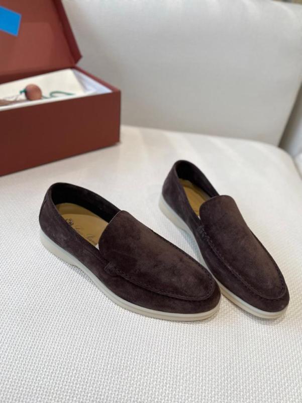 Loro Piana Brown suede Summer Walk loafer