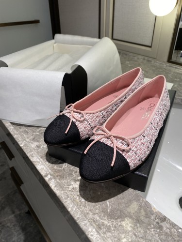 Chanel Ballerinas Fabric & Grosgrain 38