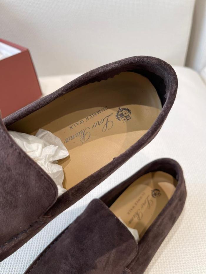Loro Piana Brown suede Summer Walk loafer