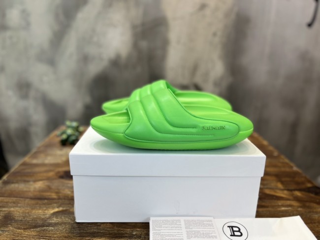 Balmain Quilted leather B-IT mules 5