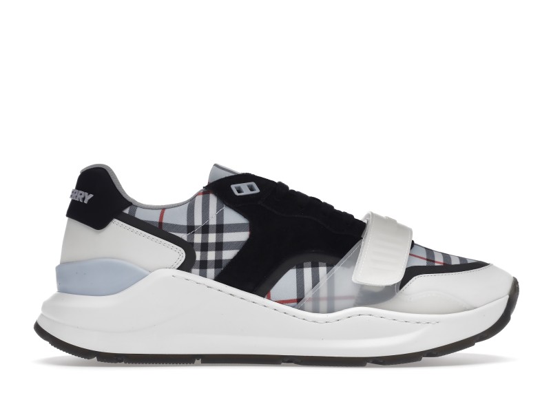 Burberry Ramsey Haymarket Check Print Light Blue White Black