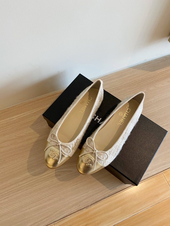 Chanel Ballerinas Fabric & Grosgrain 25