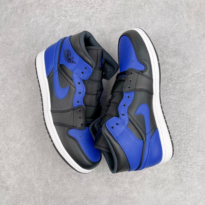 Jordan 1 Mid Hyper Royal Tumbled Leather