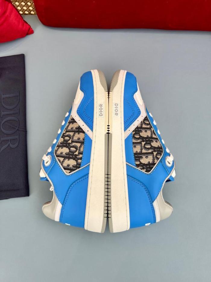 Dior B27 Low Blue Grey White Beige Dior Oblique Jacquard