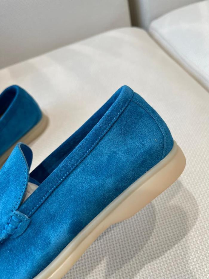 Loro Piana Summer Walk Loafers Suede Azure