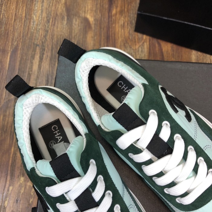 Chanel Fabric & Suede Calfskin Low Top Sneaker 34