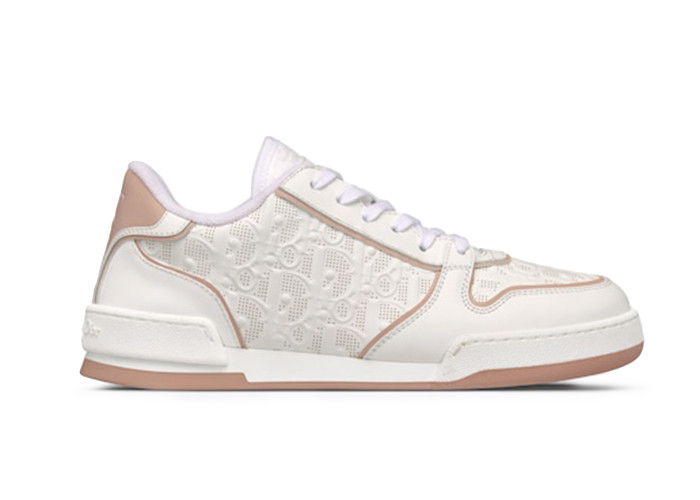 Dior One White and Nude Dior Oblique Perforated Calfskin (Women's)