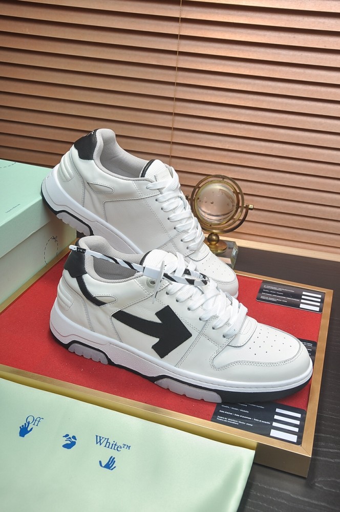 OFF-WHITE Out Of Office OOO 30 MM Low Tops Black White Blue