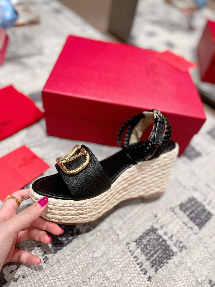 Valentino Garavani Rockstud Double Wedge Espadrilles WOMEN 13