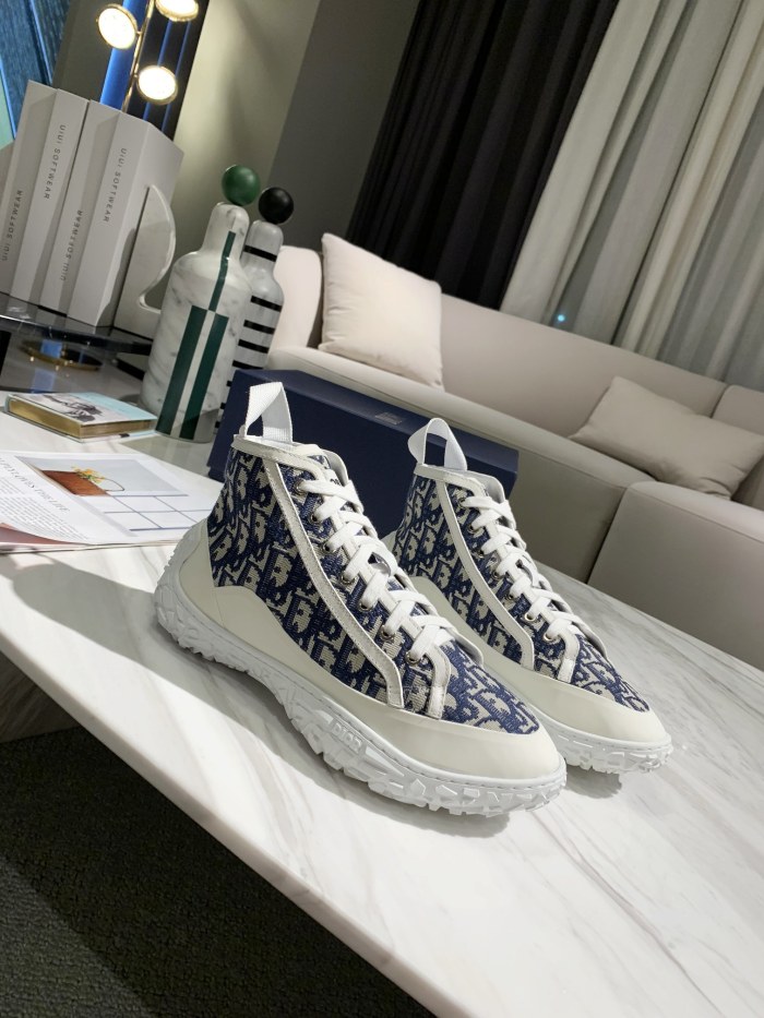 Dior B28 High-Top Oblique Jacquard and Rubber Sneaker 3