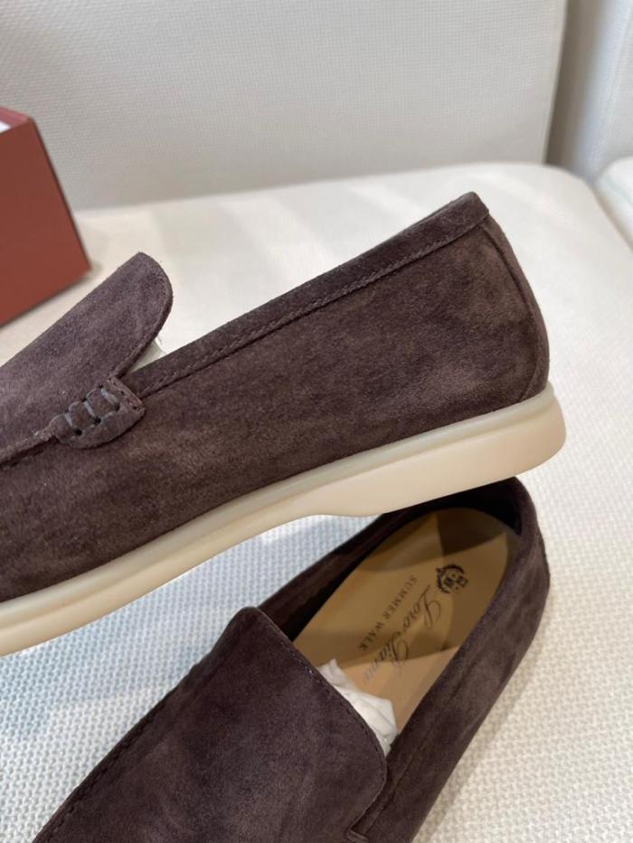 Loro Piana Brown suede Summer Walk loafer