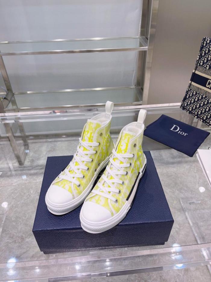 Dior B23 High Top White Yellow Oblique