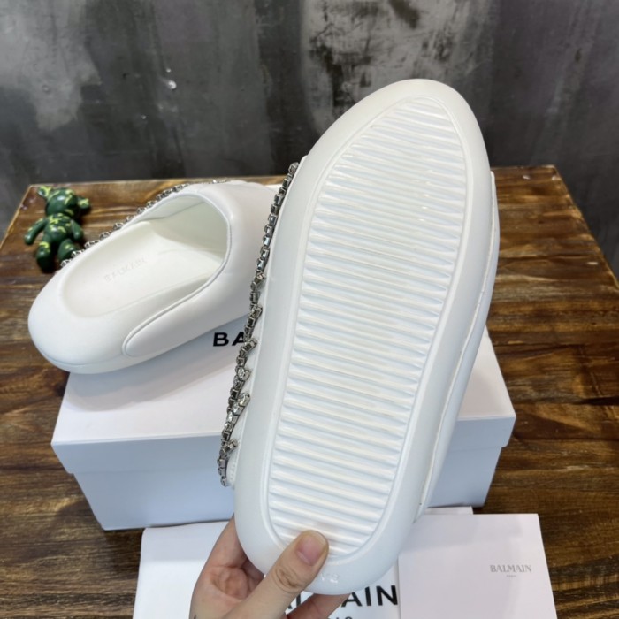 Balmain Quilted leather B-IT mules 8