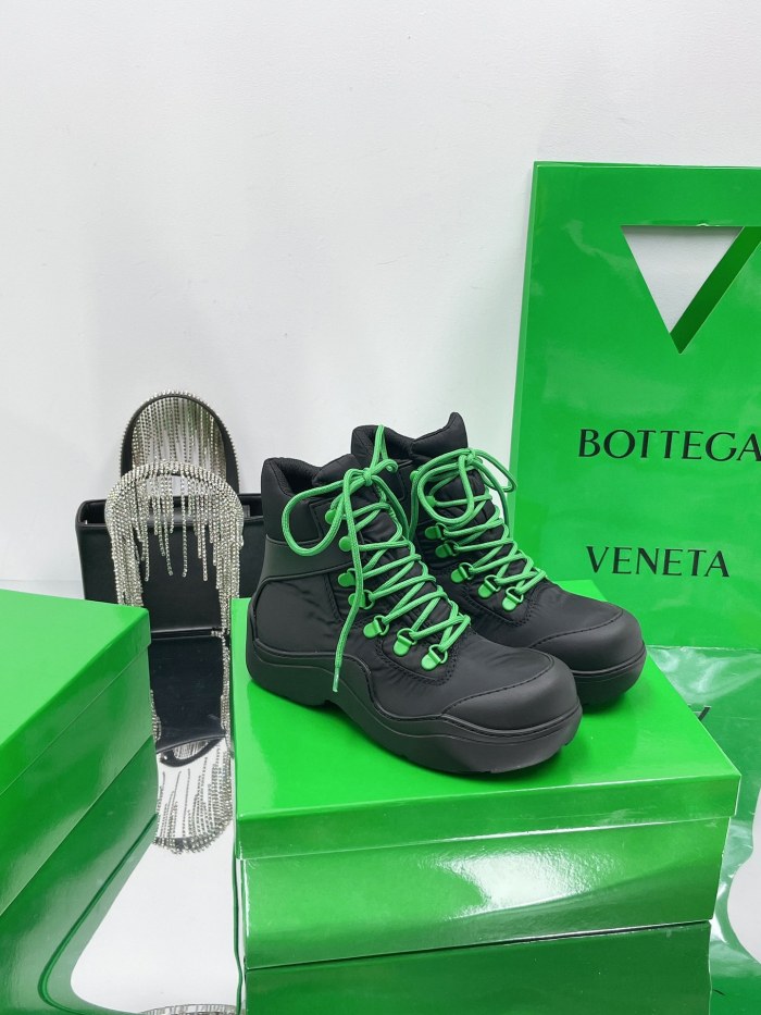 Bottega Veneta Puddle Bomber Lace-up Rubber And Shell Boots 1