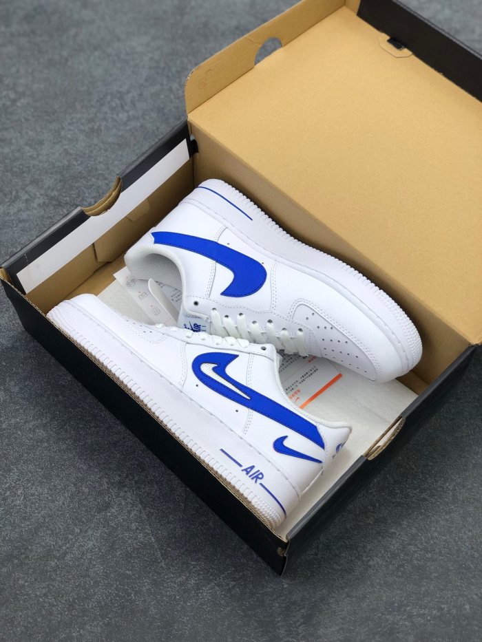 Nike Air Force 1 Low '07 FM Cut Out Swoosh White Game Royal