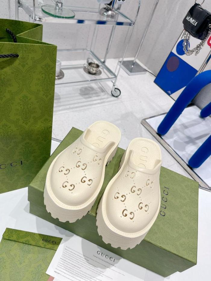 Gucci WOMEN'S PLATFORM PERFORATED G SANDAL