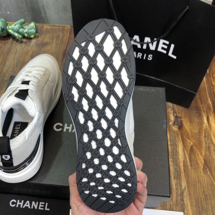 Chanel Fabric & Suede Calfskin Low Top Sneaker 33