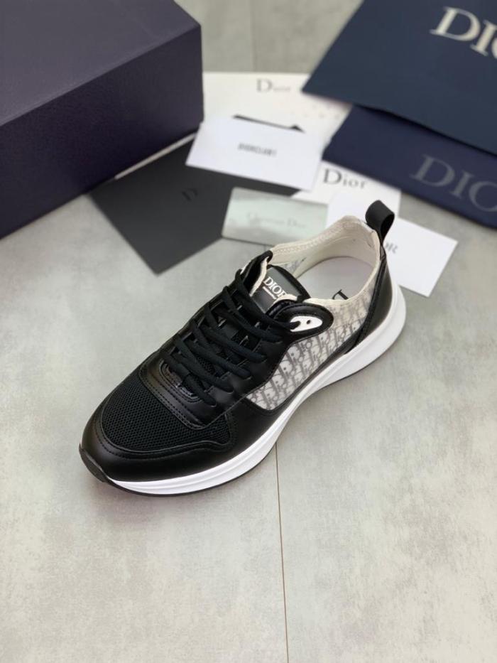 Dior B25 Runner Black Grey Oblique Leather