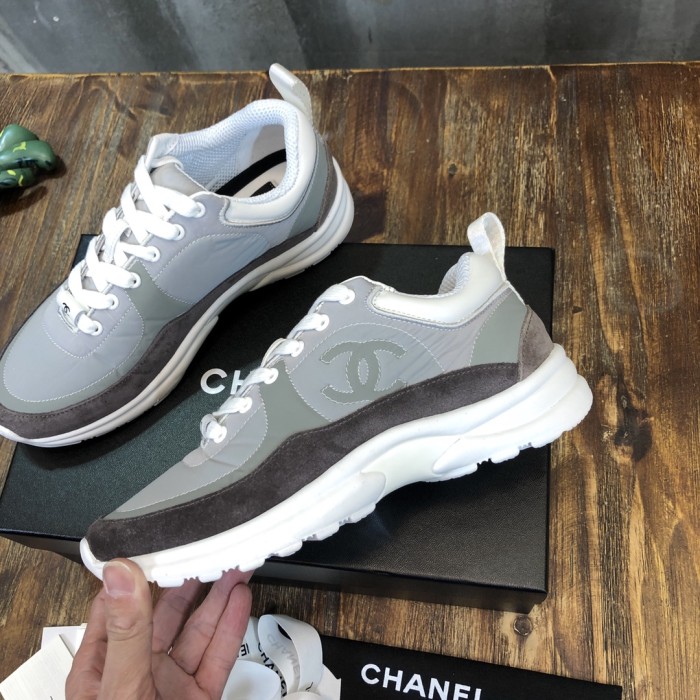 Chanel Fabric & Suede Calfskin Low Top Sneaker 31