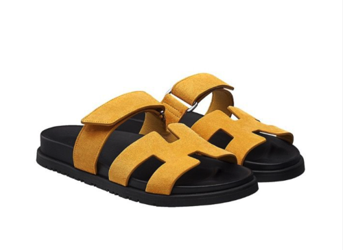 Hermes Chypre sandal Yellow suede