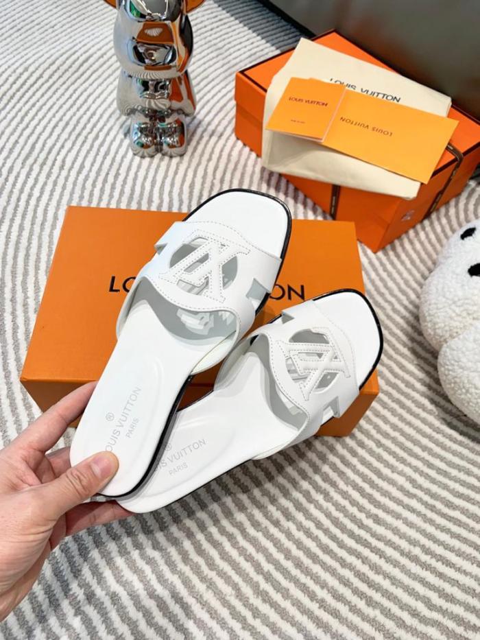 Louis Vuitton LV Isola Flat Mule White