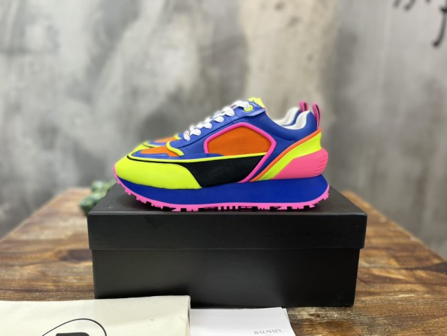 Balmain Velvet nylon and mesh low-top Racer sneaker 21